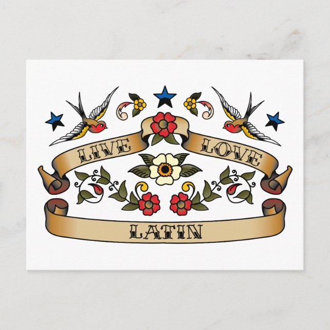 Carte Postale Live Love Latin (Devant)