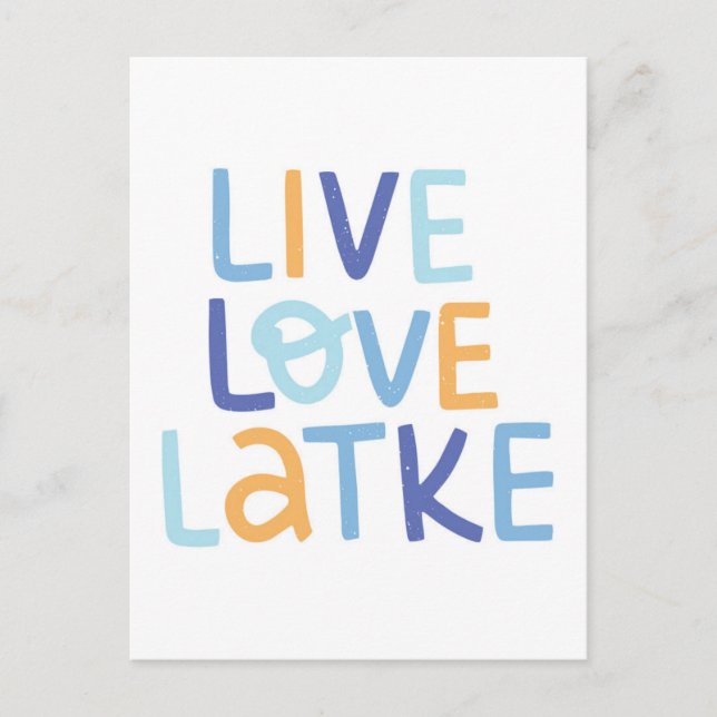 Carte Postale Live Love Latke Hanoukka Design (Devant)