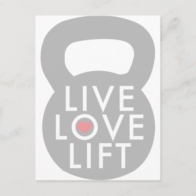 Carte Postale Live Love Lift Kettlebell (Devant)