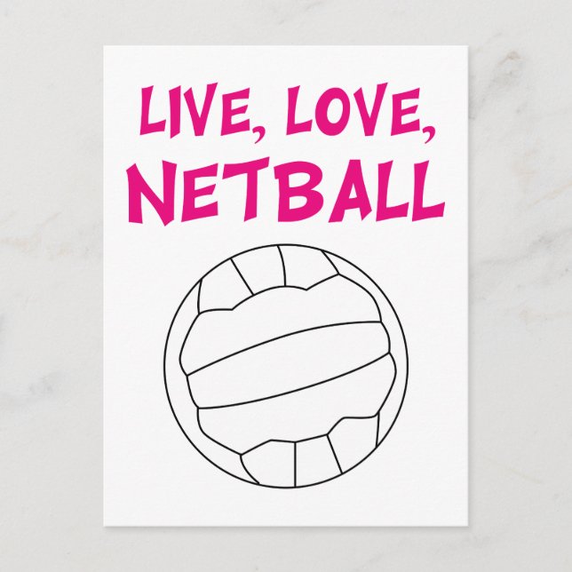 Carte Postale Live Love Netball (Devant)