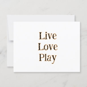 Carte Postale Live love play black orange sport player moderne q