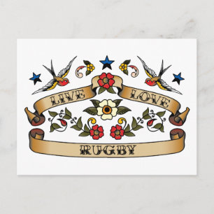 Carte Postale Live Love Rugby