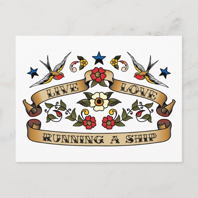 Carte Postale Live Love Runer a Ship (Devant)