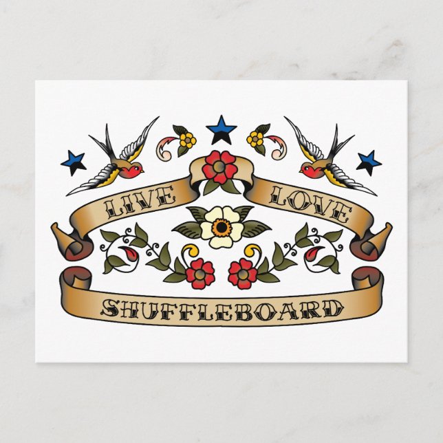 Carte Postale Live Love Shuffleboard (Devant)