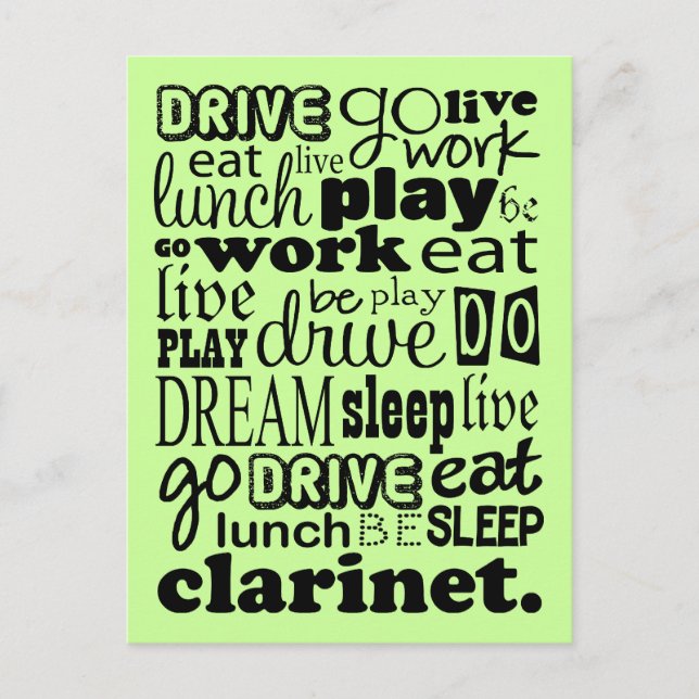 Carte Postale Live Pour Jouer Au Clarinet (Devant)
