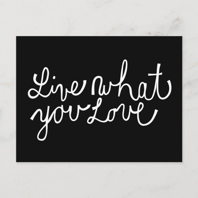 Carte Postale Live What You Love Motivational Slogan (Devant)