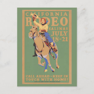 Carte Postale Livermore Rodeo USA Poster vintage 1933