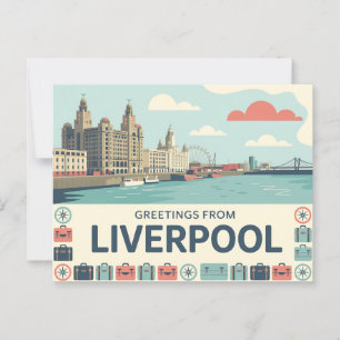 Carte postale Liverpool vintage   Salutations de