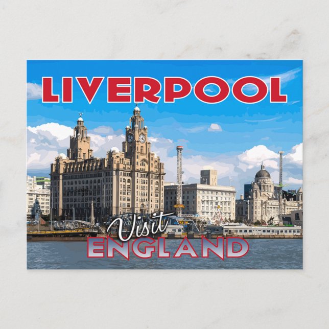 Carte Postale Liverpool, Visite Angleterre (Devant)