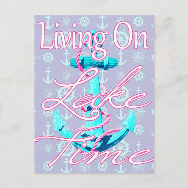 Carte Postale Living On Lake Time (Devant)