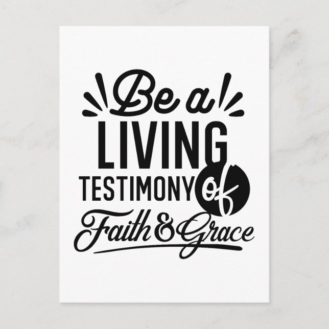 Carte Postale Living Testimony Bible Quote Christian Motivation (Devant)