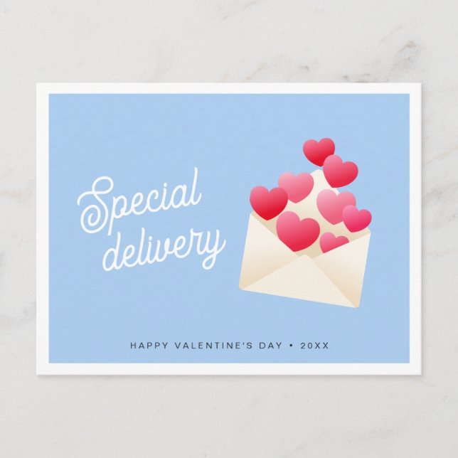 Carte Postale Livraison spéciale Cœurs Enveloppe Saint-Valentin (Devant)