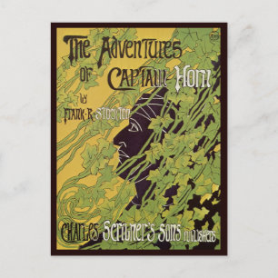 Carte Postale Livre Art Nouveau vintage, Captain Horn Adventures