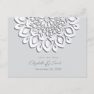 Carte Postale Livre blanc Couper Mandala Enregistrer la date
