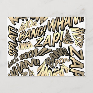 Carte Postale Livre de bande dessinée rétro amusant Sons Pop Art