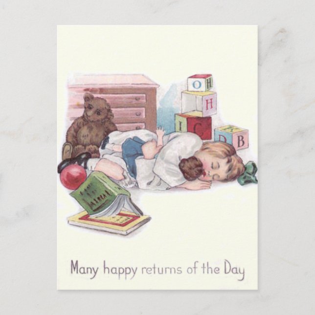 Carte Postale Livre de bébé ours en peluche balle (Devant)