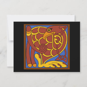 Carte Postale Livre De Kells Celtic Knot Oiseau Médiéval