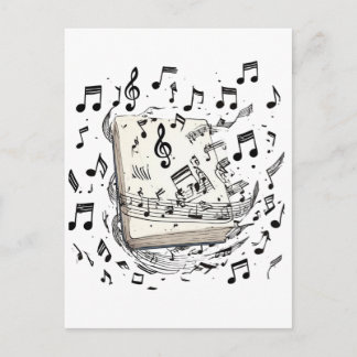 Carte Postale Livre de partitions de musique classique