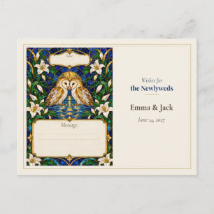 Carte Postale Livre de souhaits de mariage de hibou