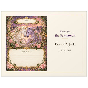 Carte Postale Livre de souhaits de mariage licorne