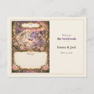 Carte Postale Livre de souhaits de mariage licorne