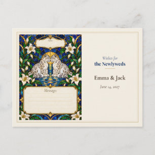 Carte Postale Livre de souhaits de mariage pour léopard des neig