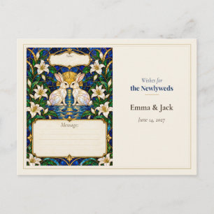 Carte Postale Livre d'or de mariage lapin Vœux
