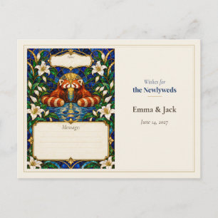 Carte Postale Livre d'or de mariage Red Panda Souhaits