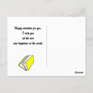 Carte Postale livre, Joyeuse Saint-Valentin personnaliser nom