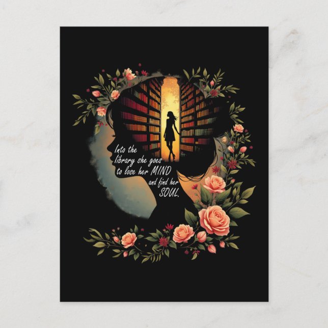 Carte Postale Livre Lecture ver livre Lover Women Girls Libra (Devant)