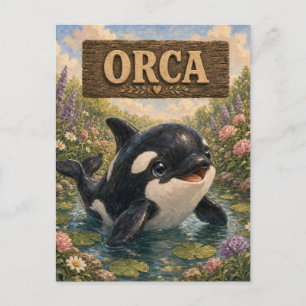 Carte Postale Livre pour bébé Orca Mignon Animaux de la Nurserie