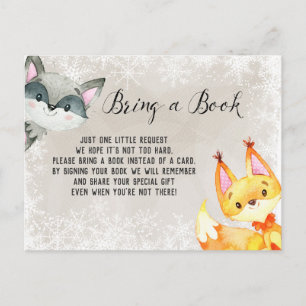 Carte Postale Livres de bois d'hiver pour Baby Card