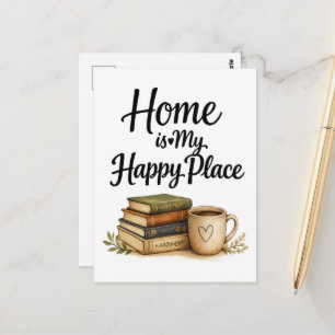 Carte Postale Livres et Café - Livre Ancien