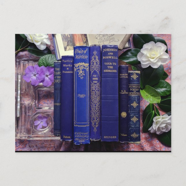 Carte Postale Livres et fleurs (Camellia) (Devant)