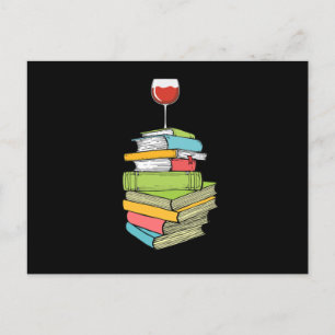 Carte Postale Livres Et Vin J'Aime Lire Livres