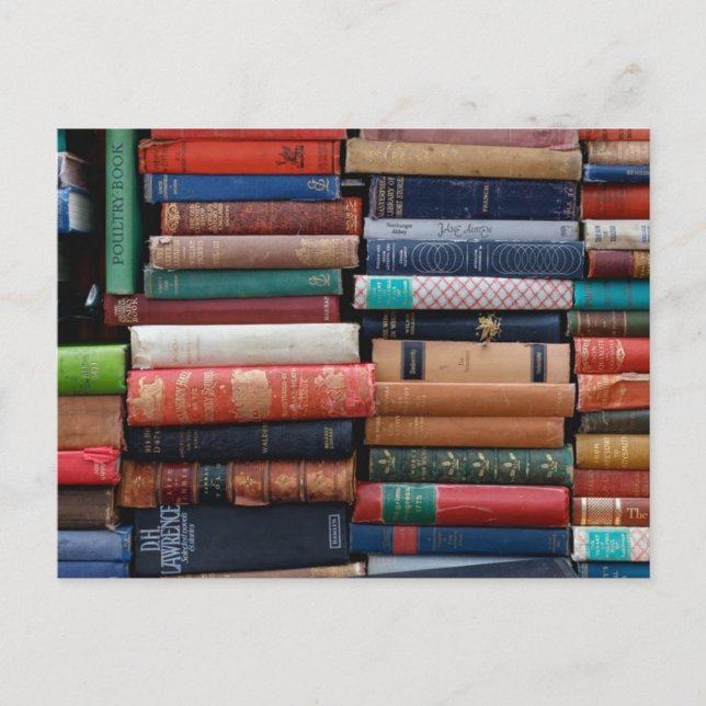 Carte Postale Livres Lire l'amour vieux livres (Devant)