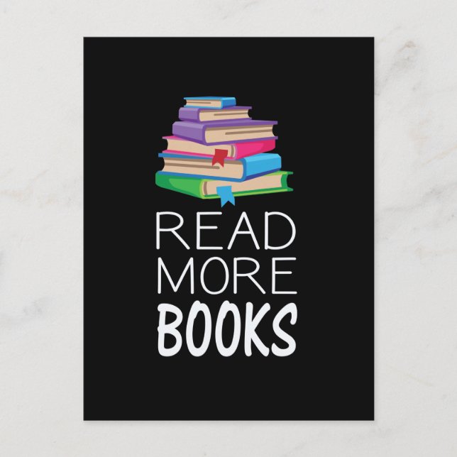 Carte Postale Livres - Lire plus de livres (Devant)