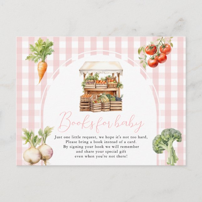 Carte Postale Livres roses pour bébé du marché frais cultivé loc (Devant)