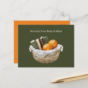 Carte Postale Livres verts & oranges Nourriture