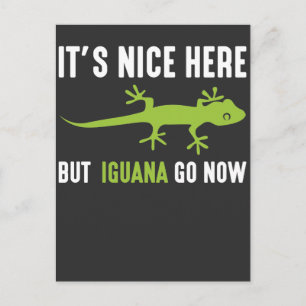 Carte Postale Lizard Lover Iguana Green Gecko Party Animal Pun