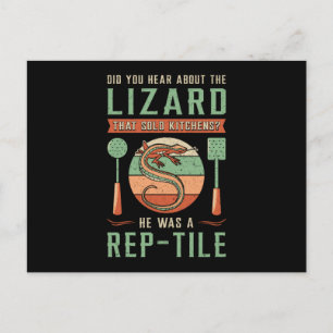 Carte Postale Lizard Reptiles Reptiles Gecko Animal drôle Cadeau