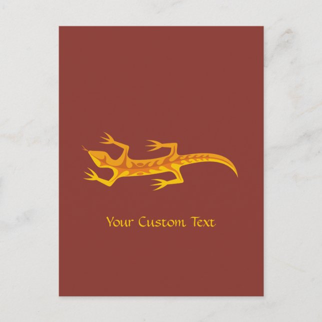 Carte Postale Lizard tribal Orange (Devant)