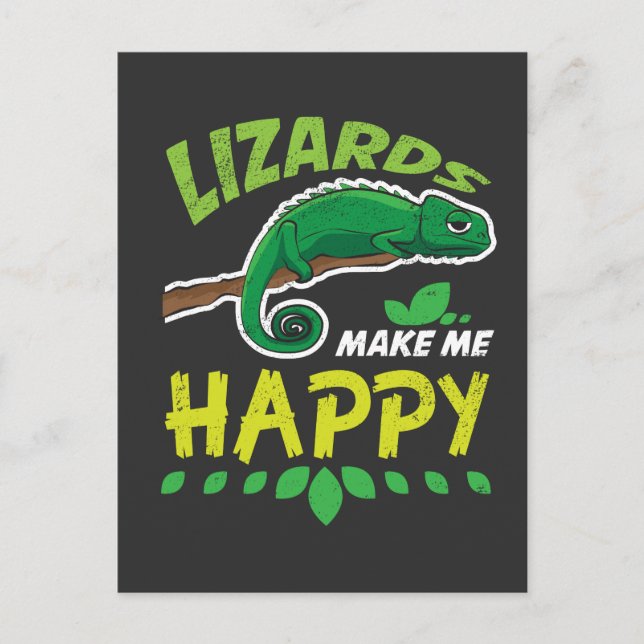 Carte Postale Lizards Me Rendre Heureux Costume Reptile Cadeau (Devant)