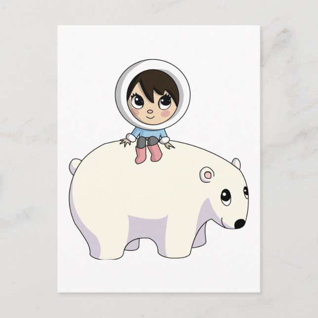 Carte Postale Lizzy et givrer l'ours polaire (Devant)