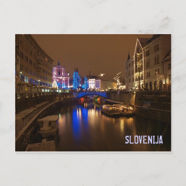 Carte Postale Ljubljana Slovénie en décembre (Devant)
