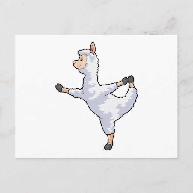 Carte Postale Llama à Yoga Fitness (Devant)