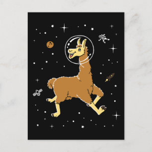 Carte Postale Llama Animaux Dans L'Espace