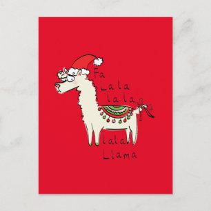 Carte Postale Llama Cute Drôle Noël Vacances