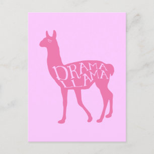 Carte Postale Llama Drama Rose