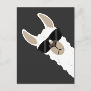 Carte Postale Llama drôle avec lunettes de soleil cool alpaca